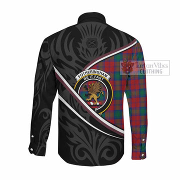 Fotheringham (Fotheringhame) Tartan Family Crest Long Sleeve Button Shirts Celtic Scottish Thistle Floral