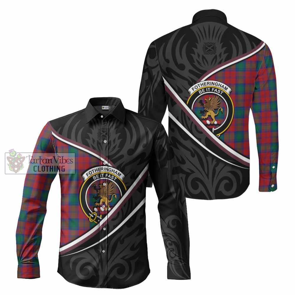 Fotheringham (Fotheringhame) Tartan Family Crest Long Sleeve Button Shirts Celtic Scottish Thistle Floral - Tartan Vibes Clothing