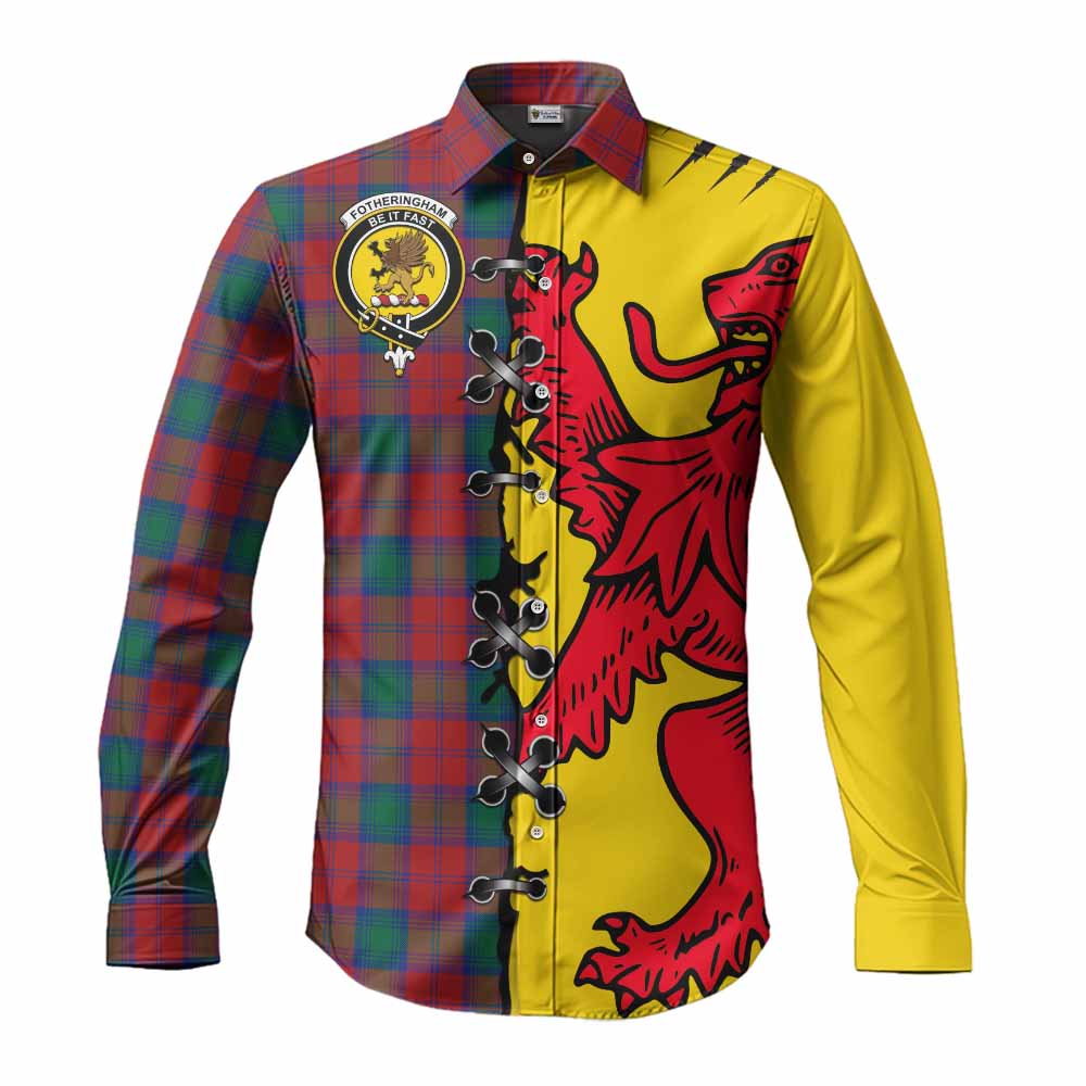 Fotheringham (Fotheringhame) Tartan Family Crest Long Sleeve Button Shirts Lion Rampant Honor - Tartan Vibes Clothing