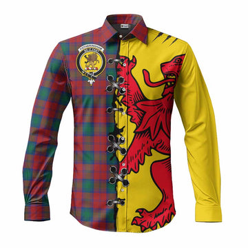 Fotheringham (Fotheringhame) Tartan Family Crest Long Sleeve Button Shirts Lion Rampant Honor