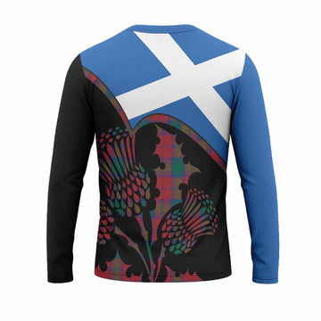 Fotheringham (Fotheringhame) Tartan Family Crest Long Sleeve T-Shirt Scotland Thistle Floral Flag Style