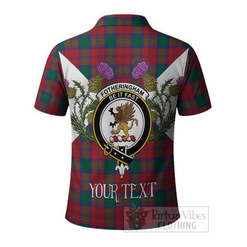 Fotheringham (Fotheringhame) Tartan Family Crest Polo Shirt Scottish Burns Night Thistle Floral