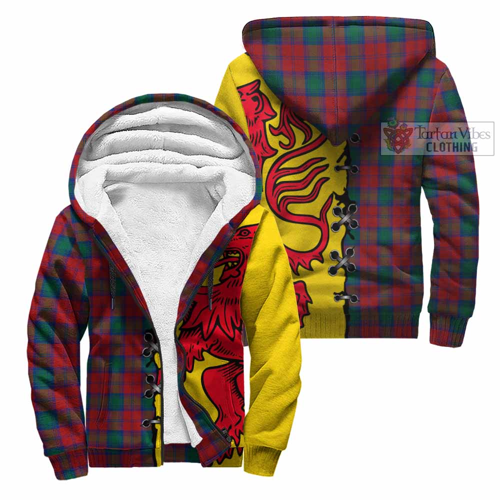 Fotheringham (Fotheringhame) Tartan Family Crest Sherpa Hoodie Lion Rampant Honor - Tartan Vibes Clothing