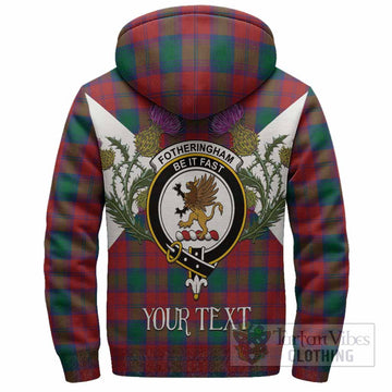 Fotheringham (Fotheringhame) Tartan Family Crest Sherpa Hoodie Scottish Burns Night Thistle Floral