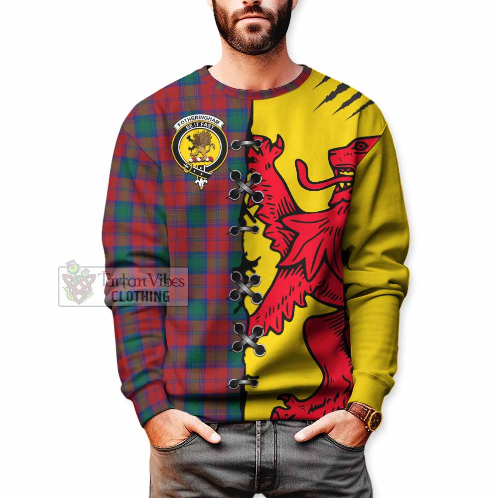 Fotheringham (Fotheringhame) Tartan Family Crest Sweatshirt Lion Rampant Honor - Tartan Vibes Clothing