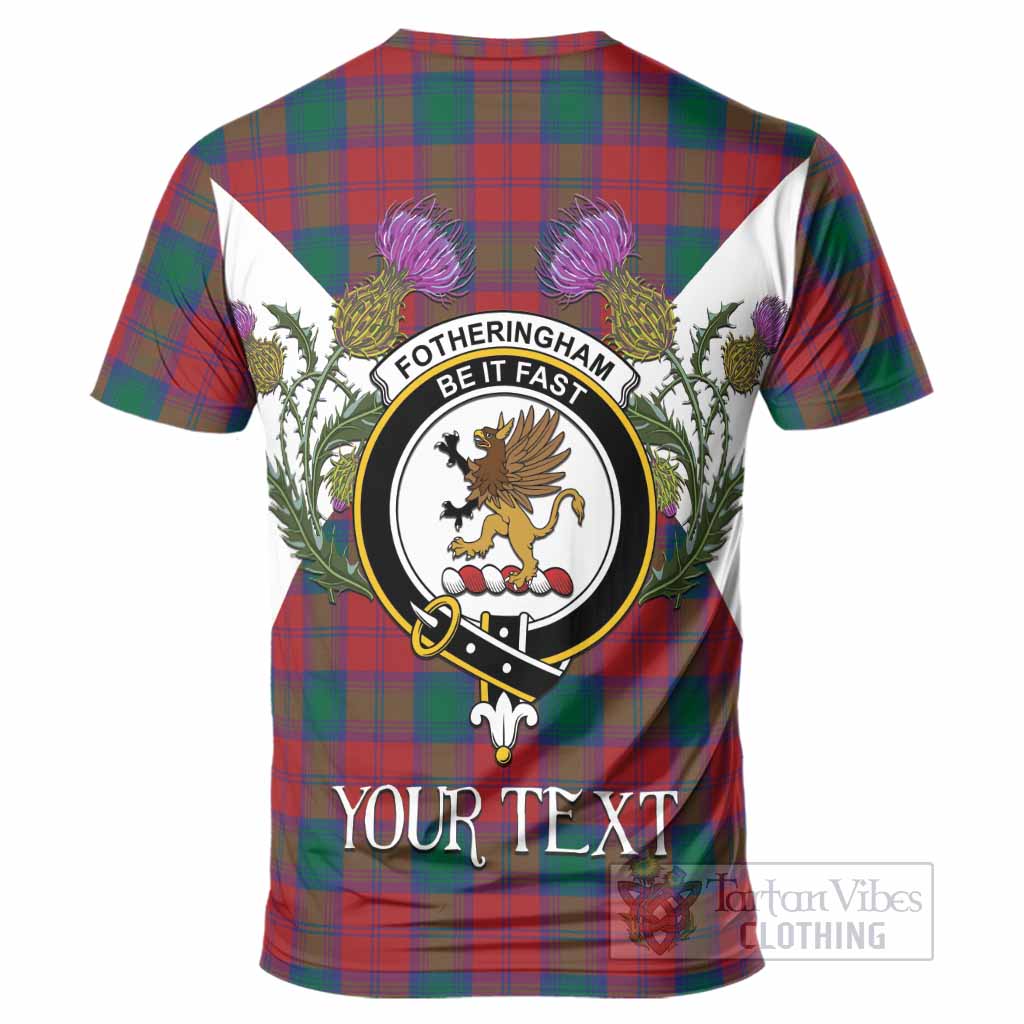 Fotheringham (Fotheringhame) Tartan Family Crest T-Shirt Scottish Burns Night Thistle Floral