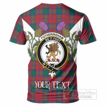 Fotheringham (Fotheringhame) Tartan Family Crest T-Shirt Scottish Burns Night Thistle Floral