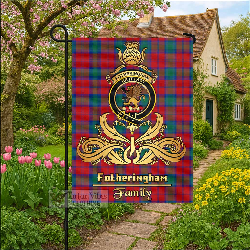 Fotheringham (Fotheringhame) Tartan Garden Flag with Highland Thistle Cherish Family Crest Style - Tartan Vibes Clothing