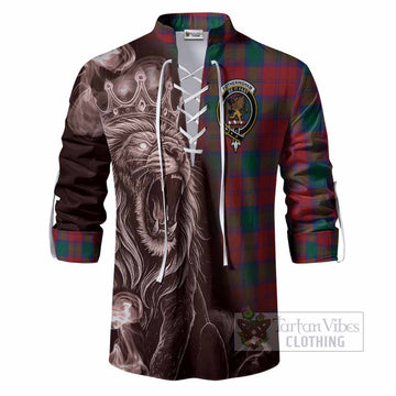 Fotheringham (Fotheringhame) Tartan Ghillie Shirt Roaring Lion Heritage