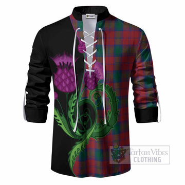 Fotheringham (Fotheringhame) Tartan Ghillie Shirt Traditional Scottish Thistle