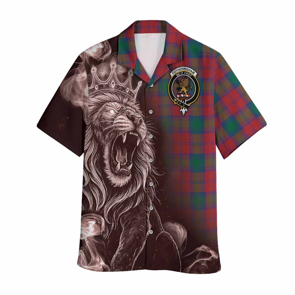 Fotheringham (Fotheringhame) Tartan Hawaiian Shirt Roaring Lion Heritage