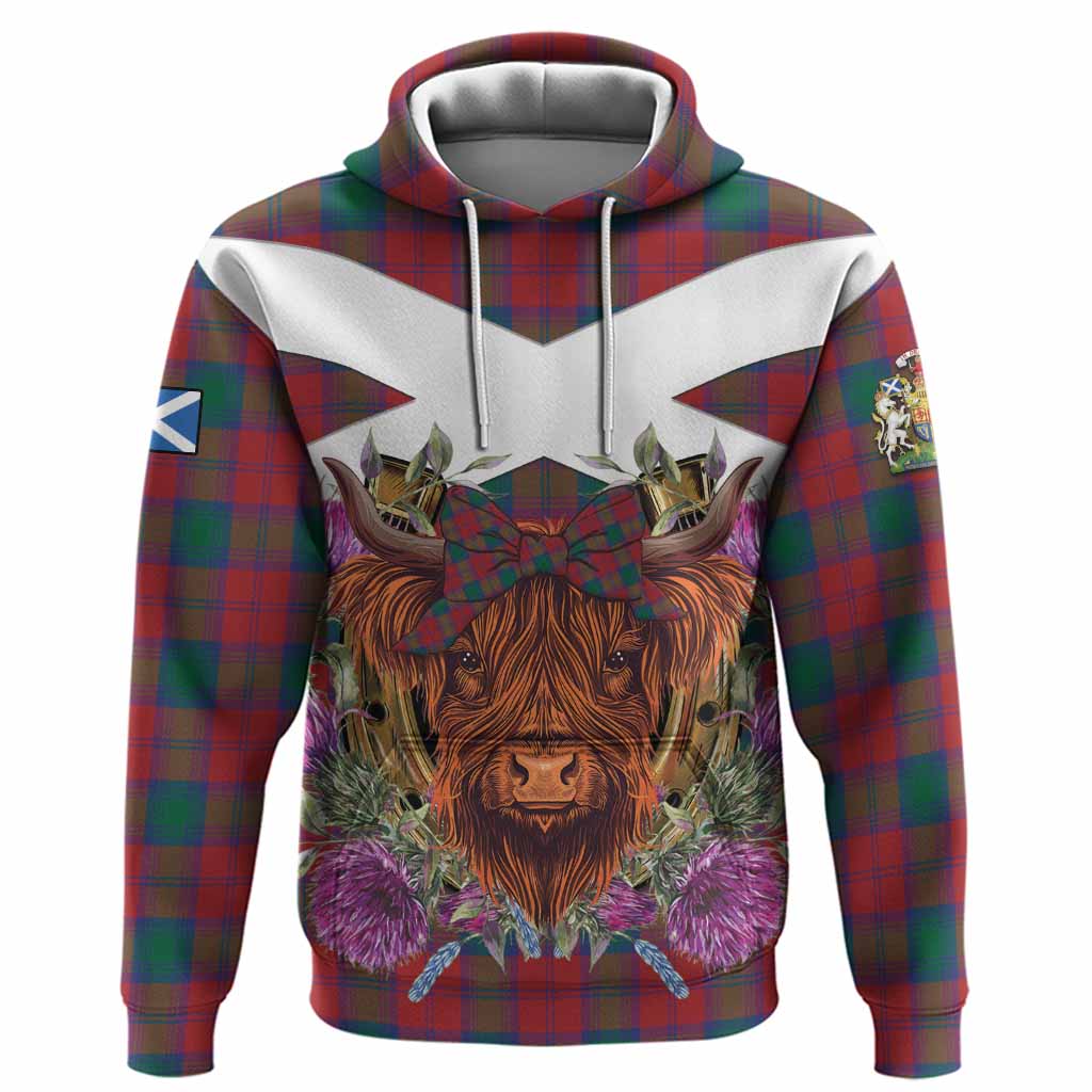 Fotheringham (Fotheringhame) Tartan Hoodie Scottish Thistle Heilan Coo