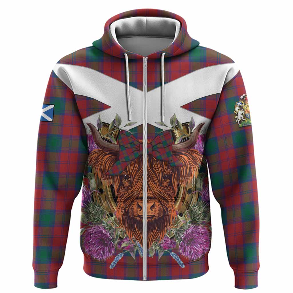 Fotheringham (Fotheringhame) Tartan Hoodie Scottish Thistle Heilan Coo