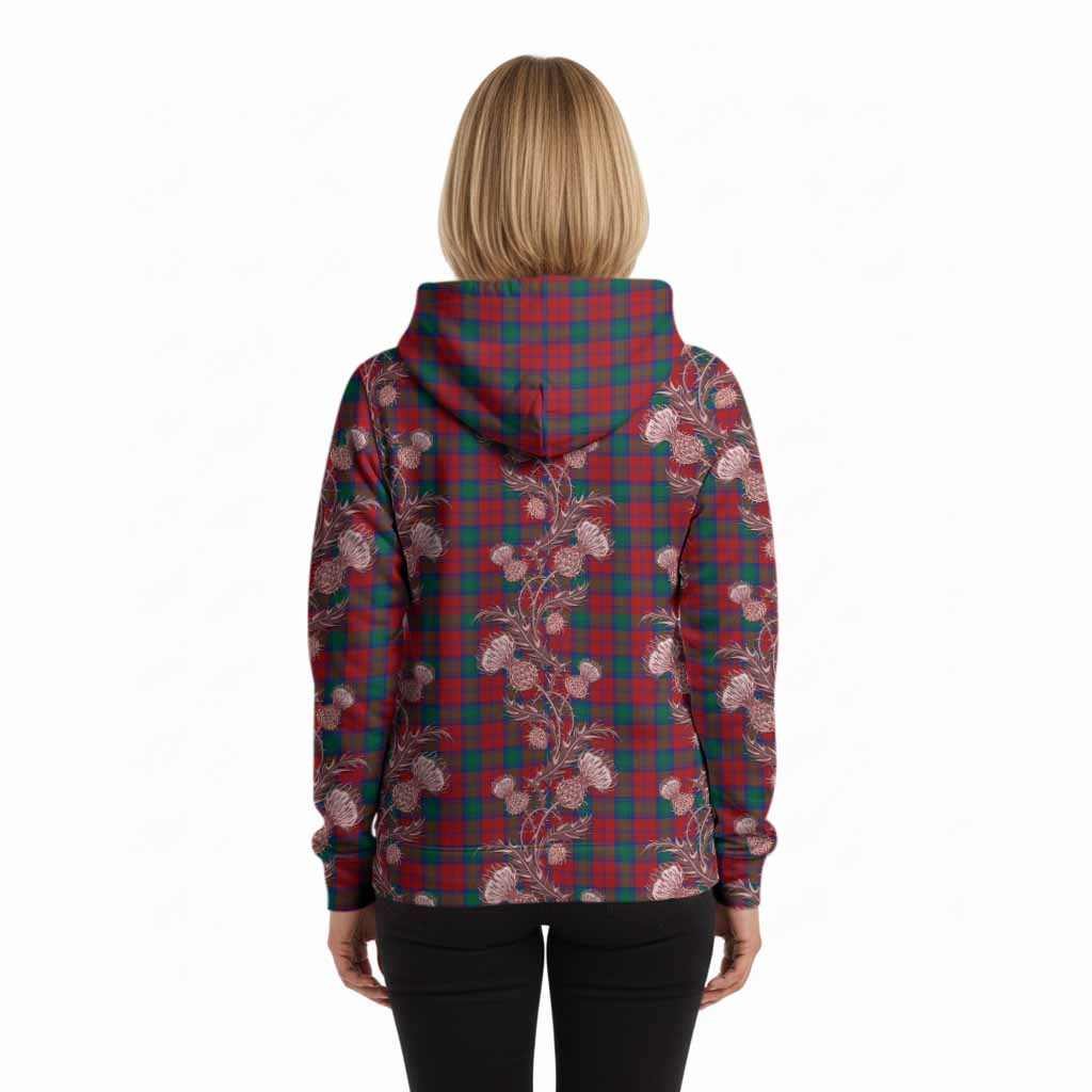 Fotheringham (Fotheringhame) Tartan Hoodie Seamless Scottish Thistle Flowers