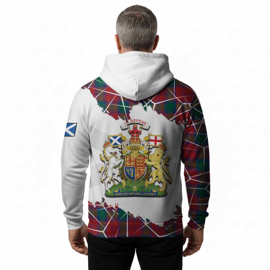 Fotheringham (Fotheringhame) Tartan Hoodie with Family Crest and Lion Rampant Grunge Style