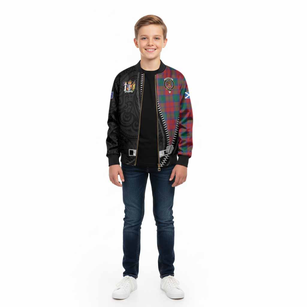Fotheringham (Fotheringhame) Tartan Kid Bomber Jacket New Zealand Pattern Unique Zipper Stylized