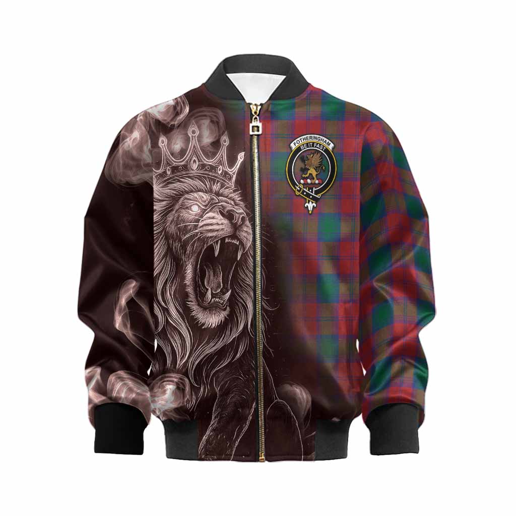 Fotheringham (Fotheringhame) Tartan Kid Bomber Jacket Roaring Lion Heritage