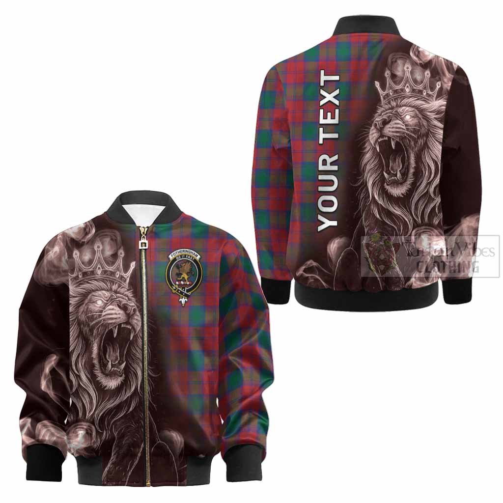 Fotheringham (Fotheringhame) Tartan Kid Bomber Jacket Roaring Lion Heritage