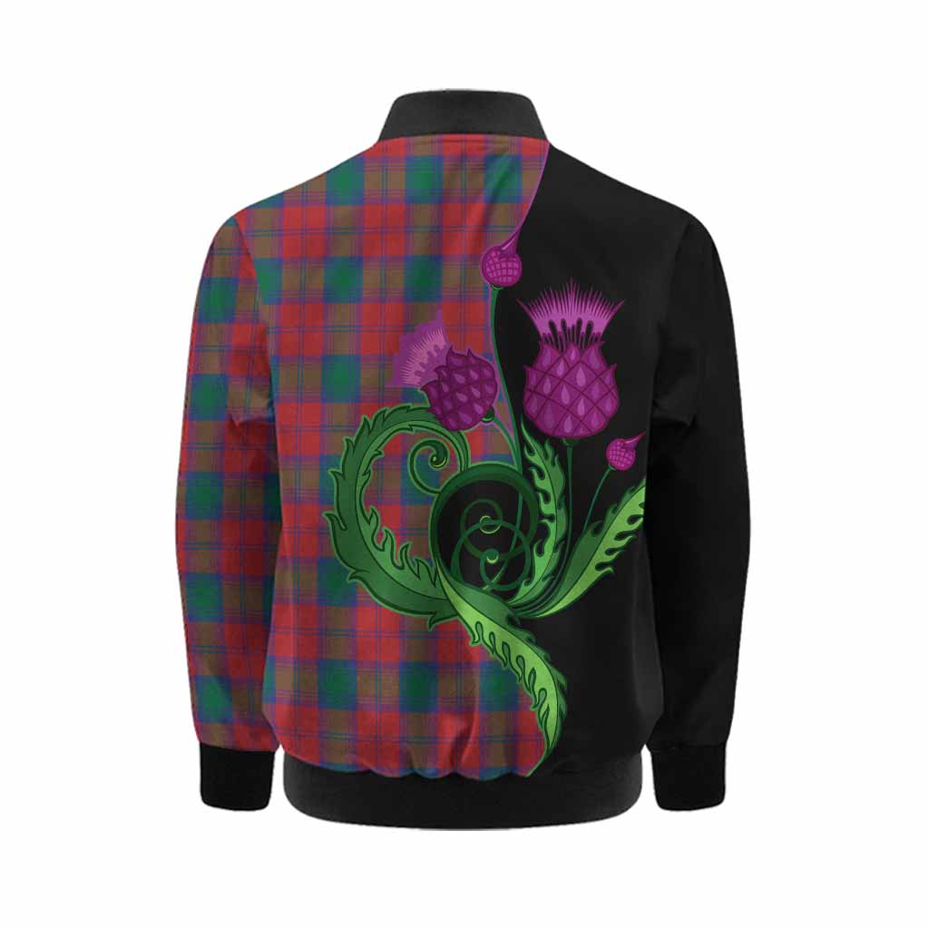 Fotheringham (Fotheringhame) Tartan Kid Bomber Jacket Traditional Scottish Thistle