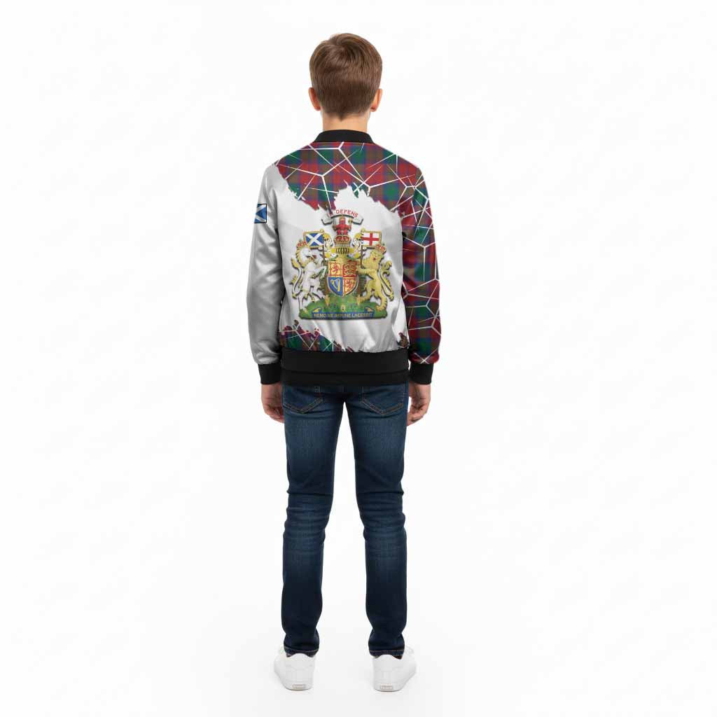 Fotheringham (Fotheringhame) Tartan Kid Bomber Jacket with Family Crest and Lion Rampant Grunge Style