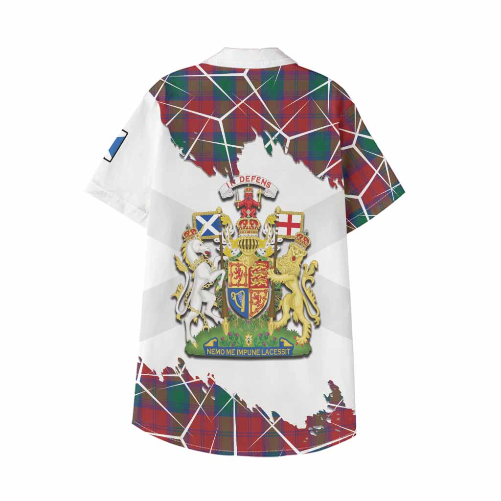 Fotheringham (Fotheringhame) Tartan Kid Hawaiian Shirt with Family Crest and Lion Rampant Grunge Style