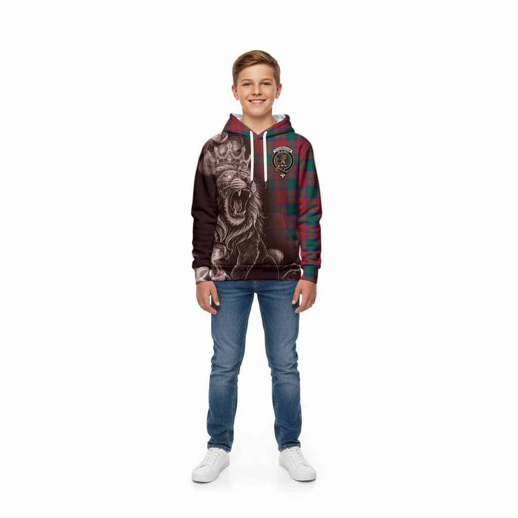 Fotheringham (Fotheringhame) Tartan Kid Hoodie Roaring Lion Heritage