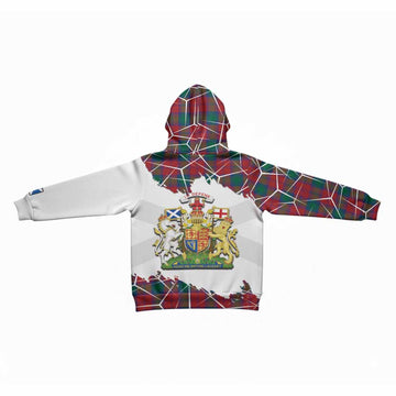 Fotheringham (Fotheringhame) Tartan Kid Hoodie with Family Crest and Lion Rampant Grunge Style