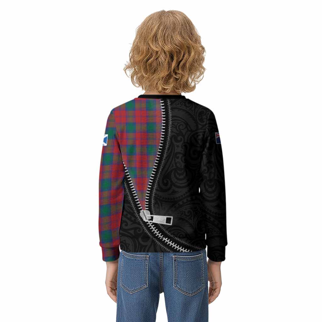 Fotheringham (Fotheringhame) Tartan Kid Knitted Sweatshirt New Zealand Pattern Unique Zipper Stylized