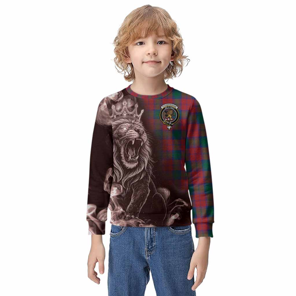 Fotheringham (Fotheringhame) Tartan Kid Knitted Sweatshirt Roaring Lion Heritage