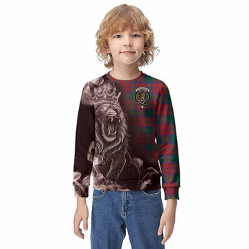 Fotheringham (Fotheringhame) Tartan Kid Knitted Sweatshirt Roaring Lion Heritage