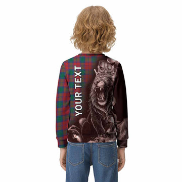 Fotheringham (Fotheringhame) Tartan Kid Knitted Sweatshirt Roaring Lion Heritage