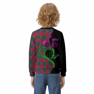 Fotheringham (Fotheringhame) Tartan Kid Knitted Sweatshirt Traditional Scottish Thistle