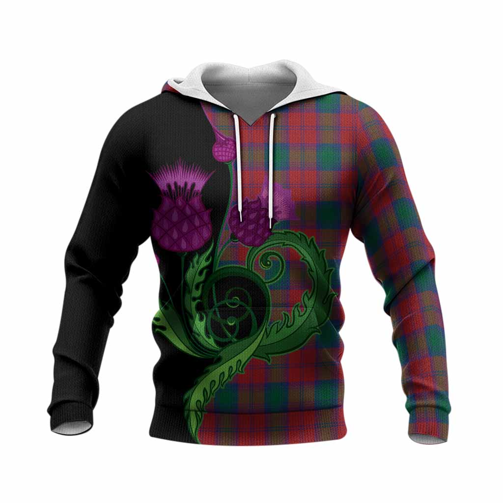 Fotheringham (Fotheringhame) Tartan Knitted Hoodie Traditional Scottish Thistle