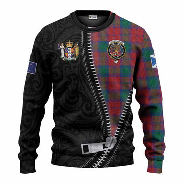 Fotheringham (Fotheringhame) Tartan Knitted Sweater New Zealand Pattern Unique Zipper Stylized