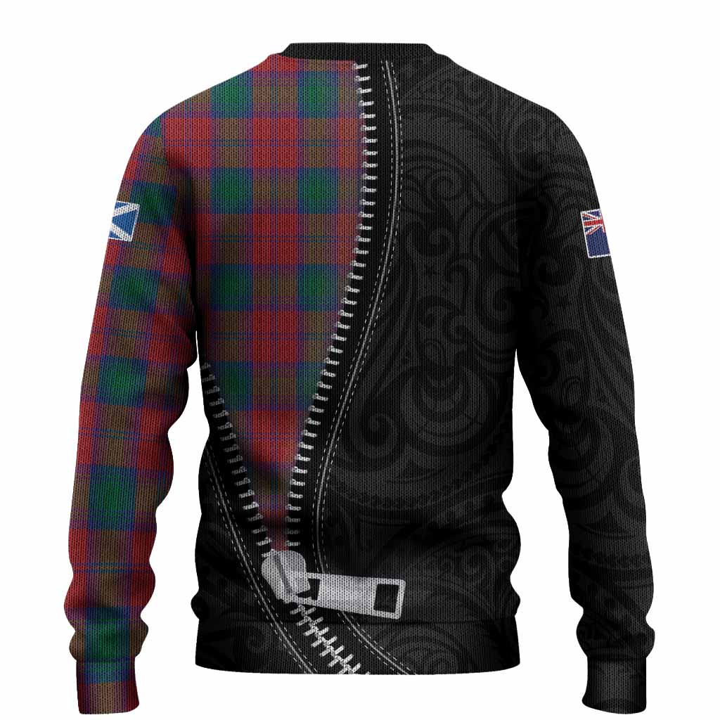 Fotheringham (Fotheringhame) Tartan Knitted Sweater New Zealand Pattern Unique Zipper Stylized