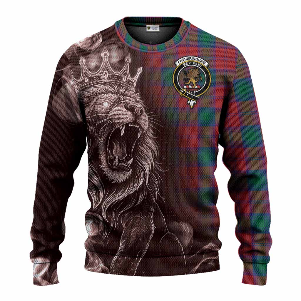Fotheringham (Fotheringhame) Tartan Knitted Sweater Roaring Lion Heritage