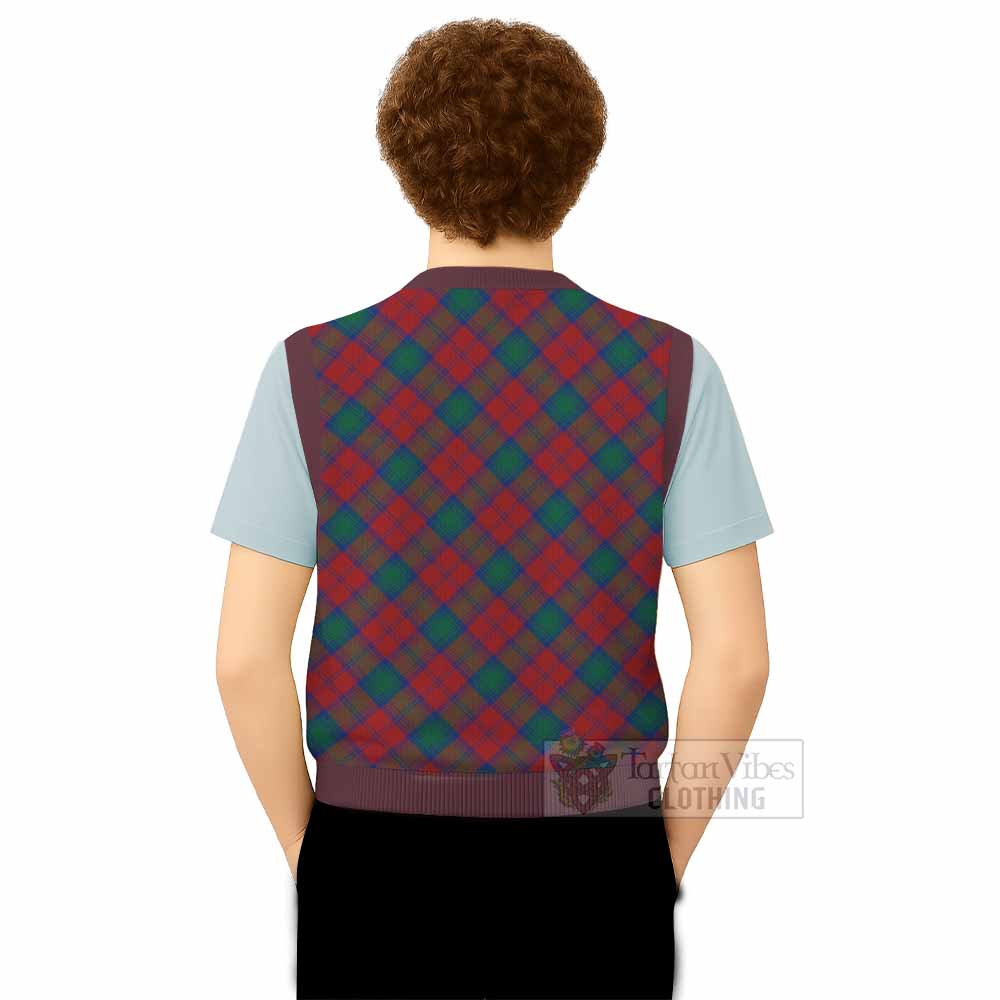 Fotheringham (Fotheringhame) Tartan  Knitted V-Neck Vest Cross Style