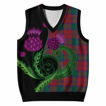 Fotheringham (Fotheringhame) Tartan Knitted V-Neck Vest Traditional Scottish Thistle