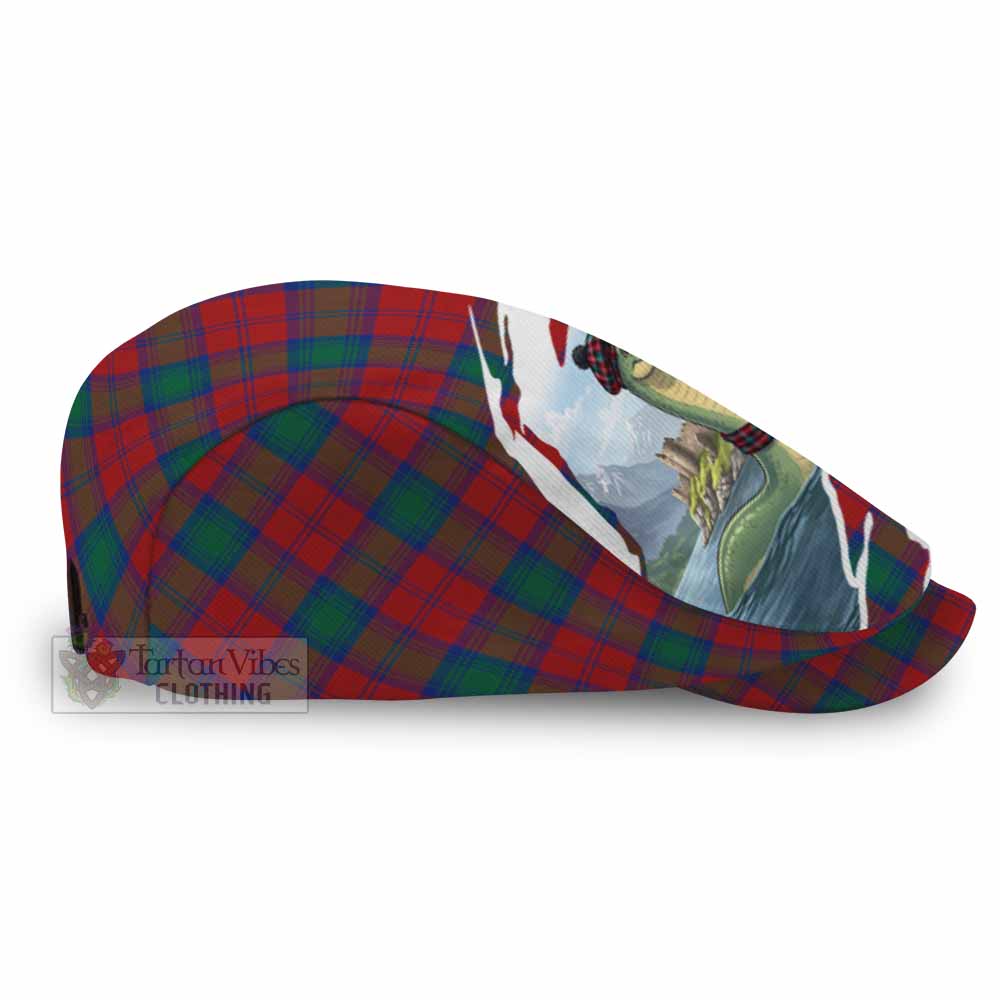 Fotheringham (Fotheringhame) Tartan Loch Ness Monster Scottish Heritage Art Flat Cap, Jeff Cap