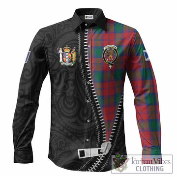 Fotheringham (Fotheringhame) Tartan Long Sleeve Button Shirts New Zealand Pattern Unique Zipper Stylized