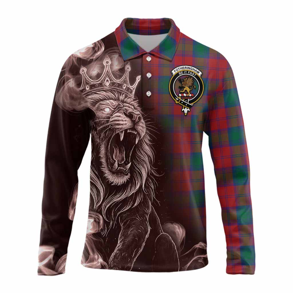 Fotheringham (Fotheringhame) Tartan Long Sleeve Polo Shirt Roaring Lion Heritage