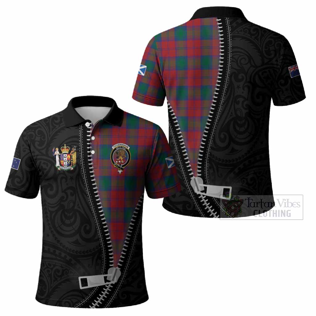Fotheringham (Fotheringhame) Tartan Polo Shirt New Zealand Pattern Unique Zipper Stylized