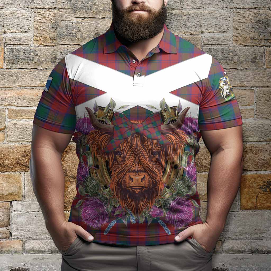 Fotheringham (Fotheringhame) Tartan Polo Shirt Scottish Thistle Heilan Coo