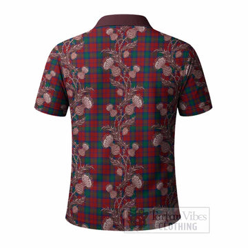Fotheringham (Fotheringhame) Tartan Polo Shirt Seamless Scottish Thistle Flowers
