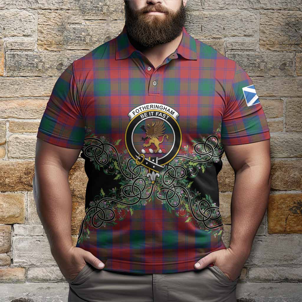 Fotheringham (Fotheringhame) Tartan Polo Shirt Thistle Scottish Spirit