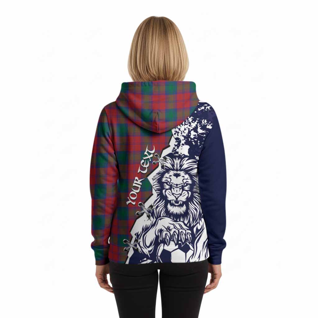 Fotheringham (Fotheringhame) Tartan Scottish Hoodie Angry Lion With Soccer Ball Style