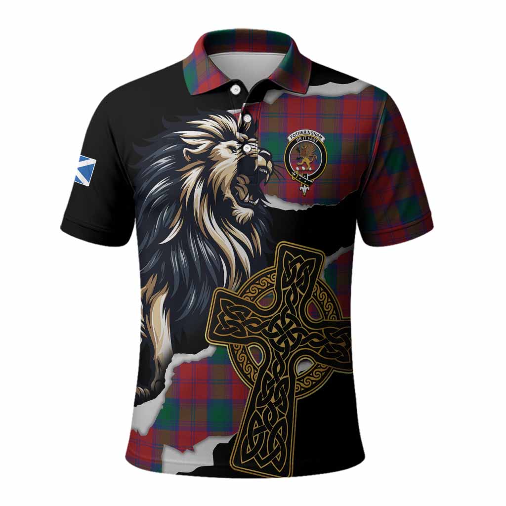 Fotheringham (Fotheringhame) Tartan Scottish Polo Shirt Lion Celtic Heritage
