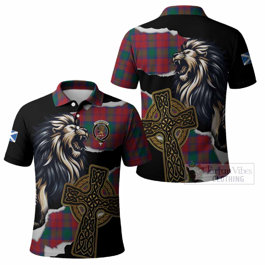 Fotheringham (Fotheringhame) Tartan Scottish Polo Shirt Lion Celtic Heritage