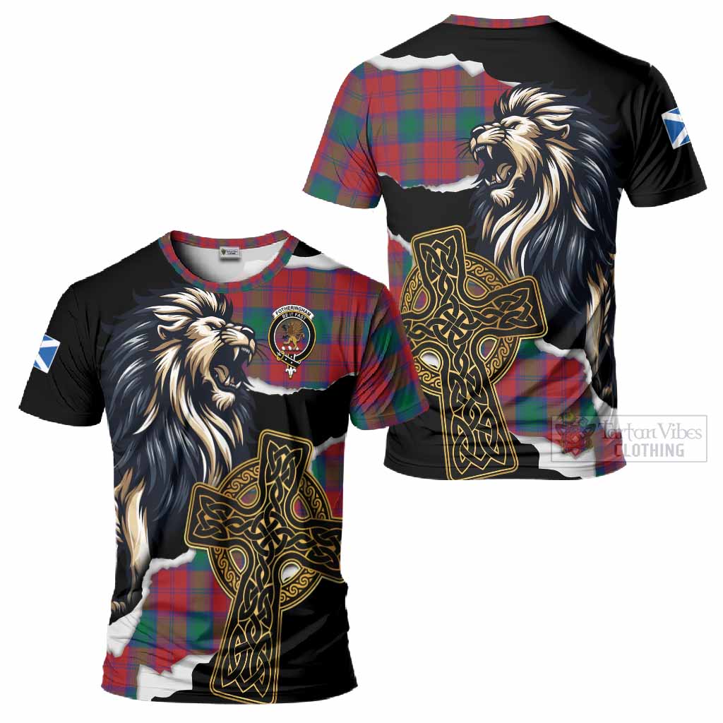 Fotheringham (Fotheringhame) Tartan Scottish T-Shirt Lion Celtic Heritage