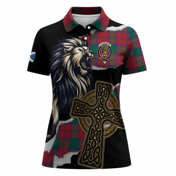 Fotheringham (Fotheringhame) Tartan Scottish Women Polo Shirt Lion Celtic Heritage